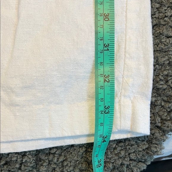 MICHAEL Michael Kors White Linen Wide-Leg Pants With Tie - Picture 3 of 5